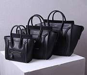 Celine Mimi Luggage Handbag In Drummed Calfskkin (Black) 189213 26x26x13cm - 1