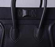 Celine Mimi Luggage Handbag In Drummed Calfskkin (Black) 189213 26x26x13cm - 3
