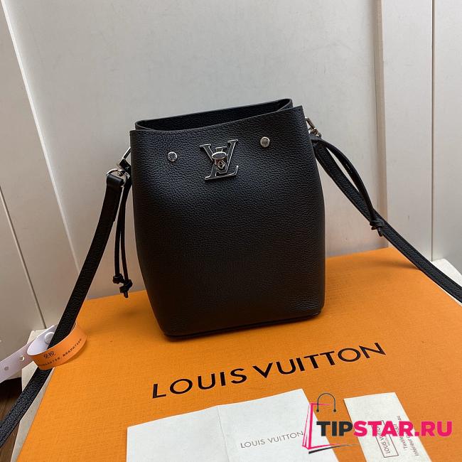 LV NANO LOCKME BUCKET BLACK Grained calf leather - M68709 -  13.5x16x10cm - 1