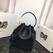 Prada Leather Bucket Bag Black - 1BE018 - 21×25×15cm - 6