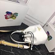 Prada Leather Bucket Bag White - 1BE018 - 21×25×15cm - 5