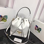 Prada Leather Bucket Bag White - 1BE018 - 21×25×15cm - 3