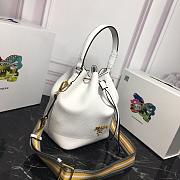 Prada Leather Bucket Bag White - 1BE018 - 21×25×15cm - 2