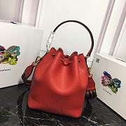 Prada Leather Bucket Bag Red - 1BE018 - 21×25×15cm - 2