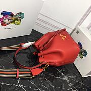 Prada Leather Bucket Bag Red - 1BE018 - 21×25×15cm - 3