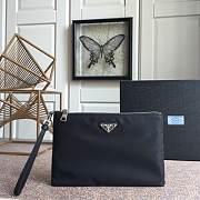 Prada Nylon and Saffiano Leather Pouch Black - 2NH006 - 28x18cm - 6