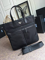 Prada Nylon and Saffiano Leather Tote Black - 2VG860 - 6