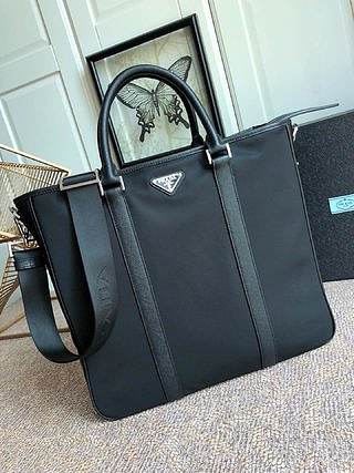 Prada Nylon Tote Bag Black - 2VG034 - 36x34x10cm