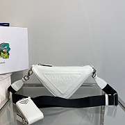 Prada Triangle Shoulder Bag Leather White - 1BH190 - 26x14x12cm - 1