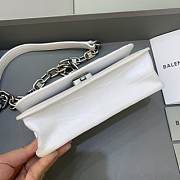 BALENCIAGA WOMEN'S GOSSIP XS BAG WITH CHAIN CROCODILE EMBOSSED IN WHITE - 679863 - 5