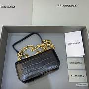 BALENCIAGA WOMEN'S GOSSIP XS BAG WITH CHAIN CROCODILE EMBOSSED IN BLACK - 679863 - 6