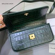 BALENCIAGA WOMEN'S GOSSIP SMALL BAG CROCODILE EMBOSSED IN FOREST GREEN - 674693 - 3