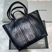 BALENCIAGA WOMEN'S BARBES MEDIUM EAST-WEST SHOPPER LAMBSKIN BAG IN BLACK - 671409 - 1