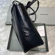 BALENCIAGA WOMEN'S BARBES MEDIUM EAST-WEST SHOPPER LAMBSKIN BAG IN BLACK - 671409 - 5