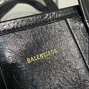 BALENCIAGA WOMEN'S BARBES MEDIUM EAST-WEST SHOPPER LAMBSKIN BAG IN BLACK - 671409 - 3