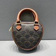 CELINE MEDIUM HEART IN TRIOMPHE CANVAS AND CALFSKIN TAN - 198222 - 4