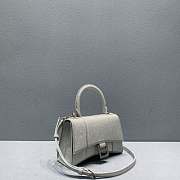 BALENCIAGA WOMEN'S HOURGLASS XS HANDBAG IN GLITTER MATERIAL IN GREY - 592833 - 2