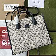 Gucci GG Multicolour Small Tote Bag In Black Canvas - 659983 - 1