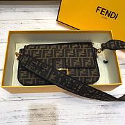 FENDI Baguette Brown fabric bag - 8BR600 - 15x6x27cm - 6