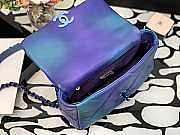 CHANEL 19 HANDBAG LACQUERED METAL BLUE & PURPLE - AS1160 - 26cm - 3