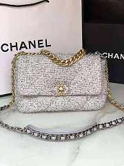 Chanel 19 Tweed & Fabric Handbag - AS1160 - 26x16x9cm - 1