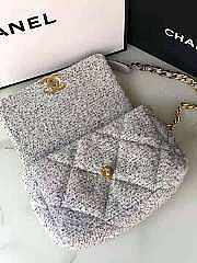 Chanel 19 Tweed & Fabric Handbag - AS1160 - 26x16x9cm - 5