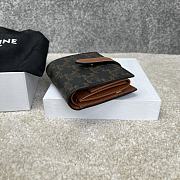 CELINE MEDIUM STRAP WALLET IN TRIOMPHE CANVAS AND LAMBSKIN TAN - 10B642 - 6