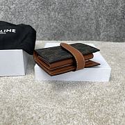 CELINE MEDIUM STRAP WALLET IN TRIOMPHE CANVAS AND LAMBSKIN TAN - 10B642 - 5