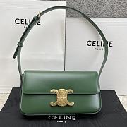 Celine Triomphe Shoulder Bag In Shiny Calfskin In Green  - 1