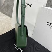 Celine Triomphe Shoulder Bag In Shiny Calfskin In Green  - 6