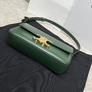 Celine Triomphe Shoulder Bag In Shiny Calfskin In Green  - 5