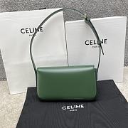 Celine Triomphe Shoulder Bag In Shiny Calfskin In Green  - 4