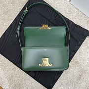 Celine Triomphe Shoulder Bag In Shiny Calfskin In Green  - 2