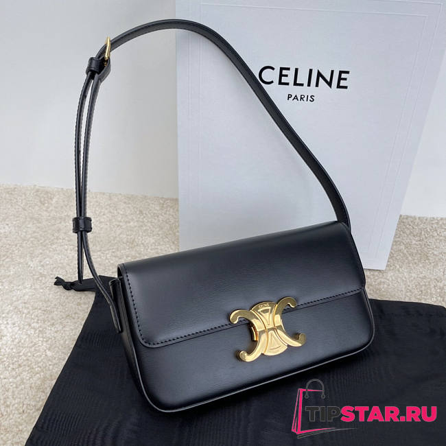 Celine TRIOMPHE SHOULDER BAG IN SHINY CALFSKIN BLACK - 194143 - 1