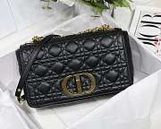 MEDIUM DIOR CARO BAG Black Supple Cannage Calfskin - M9242U - 5