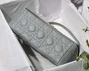 MEDIUM DIOR CARO BAG Gray Supple Cannage Calfskin - M9242U - 2