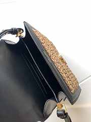 Ysl Mini Cassandra Leather/Raffia Shoulder Bag - 20x16x7.5cm - 2