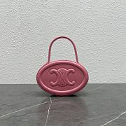 CROSSBODY OVAL PURSE CUIR TRIOMPHE IN SMOOTH CALFSKIN FLAMINGO - 10I703 - 1