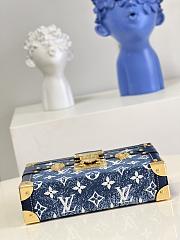 Louis Vuitton Petite Malle Denim Bag Blue - M59717 - 20x12.5x5cm - 4