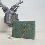 DIOR CARO ZIPPED POUCH WITH CHAIN Bright Green Grained Cannage Calfskin - S51064 - 5