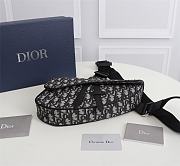 Dior Men's Black Saddle Oblique Jacquard Shoulder Bag - 20x28.6x5cm - 2