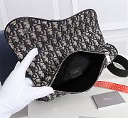 Dior Men's Black Saddle Oblique Jacquard Shoulder Bag - 20x28.6x5cm - 5