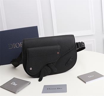 DIOR Saddle Messenger Bag in calfskin noir - 24x17.5x5cm