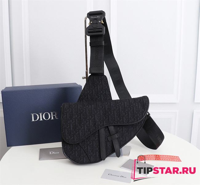 Dior Homme Oblique Jacquard Saddle Bag - 20x28.6x5cm - 1