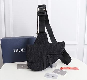 Dior Homme Oblique Jacquard Saddle Bag - 20x28.6x5cm