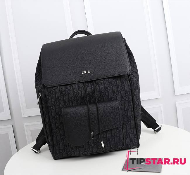 DIOR MOTION BACKPACK Black Oblique Mirage Technical Fabric and Grained Calfskin - 1ESBA1 - 1