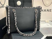 Chanel Shopping Bag Woven Chain With Shoulder Strap Cowhide Black - AS8485  - 5