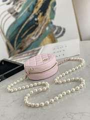Chanel Round Clutch With Pearl Chain Pink - A68055 - 12x12x4.5cm - 2