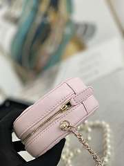 Chanel Round Clutch With Pearl Chain Pink - A68055 - 12x12x4.5cm - 4