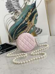 Chanel Round Clutch With Pearl Chain Pink - A68055 - 12x12x4.5cm - 6